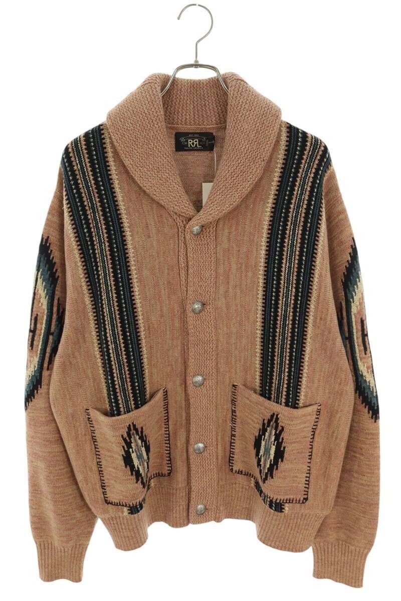RRL RALPH LAUREN Men Road Runner Graphic Cardigan Pink Width RRL RALPH LAUREN Men Road Runner Graphic Cardigan Pink Width