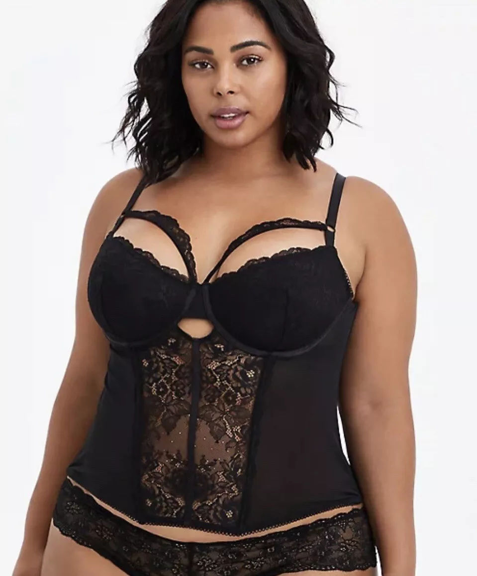 TORRID NWT OVERT STRAPPY MESH UNDERWIRE BRA & PANTY