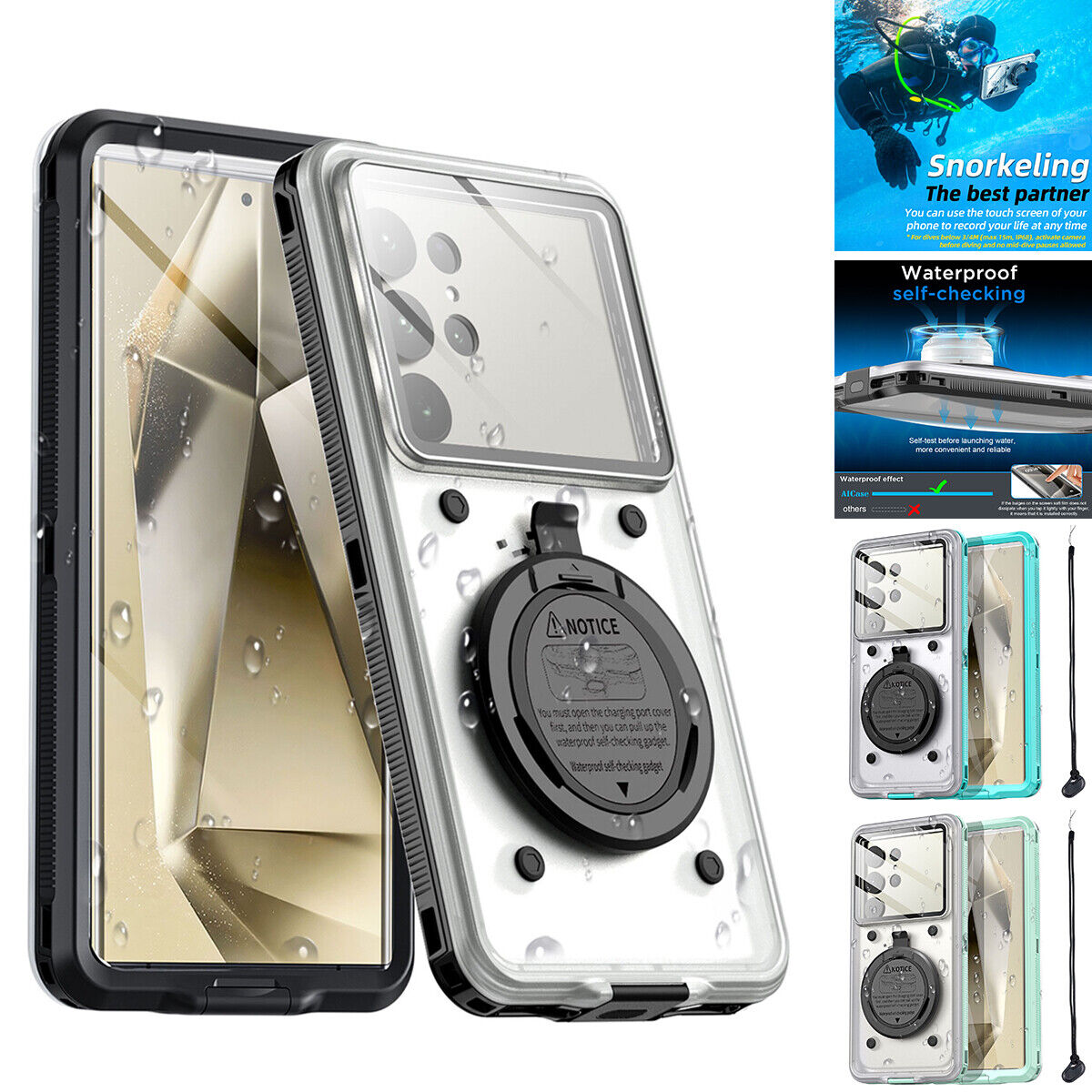 Waterproof Self Check Case Cover For Samsung Galaxy S24/S23 Waterproof Self Check Case Cover For Samsung Galaxy S24/S23