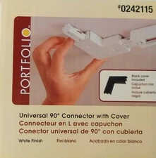 Portfolio Track Lighting Universal 90° Connector w/ Cover Black or White 0242115