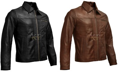Inception Cobb Vintage Genuine Leather Brown Black Cafe Racer Men Leather  Jacket UK
