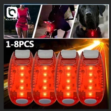 1-8PCS LED Night Safety Light Clip On Strobe Running Lights For Cycling Warning