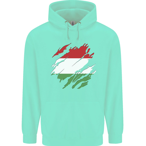 Torn Hungary Flag Hungarian Day Football Childrens Kids Hoodie - Picture 25 of 76