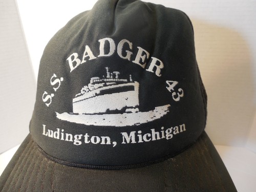 Vintage Ludington Michigan SS Badger Vintage Snap Back Trucker Baseball hat - Imagen 2 de 10