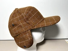 Jeff & Aimy Fancet Men’s Trapper Hat L Brown Plaid Faux Fur with Ear Flaps