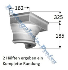 Halb-Kapitell Stuck-Säule G/H für Deko Säulen d=220mm (Polystorol)
