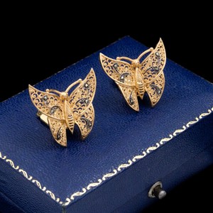 Antico Deco Vintage Argento Sterling Oro Tedesco Nonnenmann Orecchini Farfalla Ebay