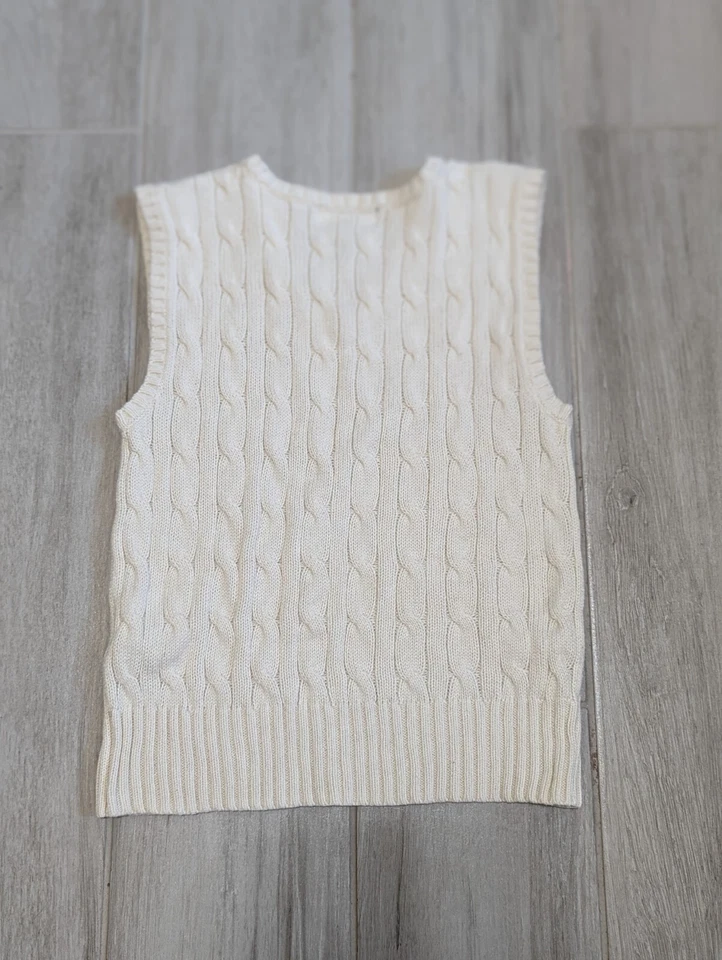 Chaleco Polo Ralph Lauren Niños Tejido con Cable Cuello en V Informal Sin Mangas Talla 4/4T Foto 2 de 4