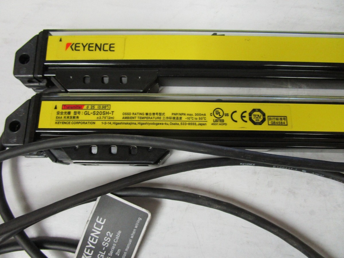 KEYENCE PAIR GL-S20SH SAFETY LIGHT CURTAIN GL-S20SH-R GL KEYENCE PAIR GL-S20SH SAFETY LIGHT CURTAIN GL-S20SH-R GL