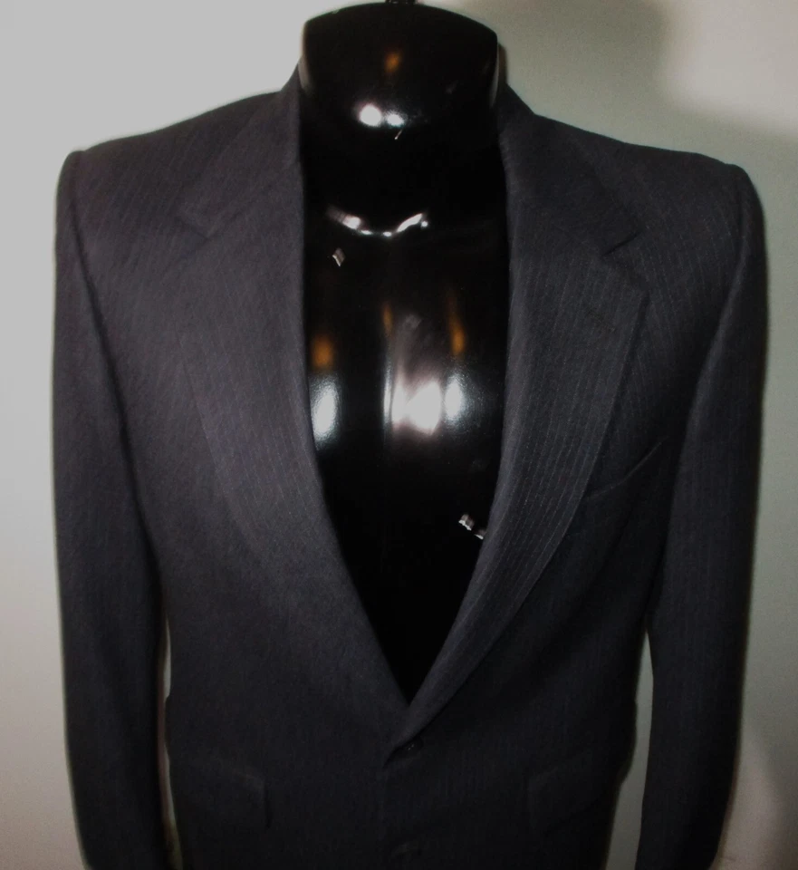 Traje 38R BILL BLASS Azul Gris 100% Lana 2 Piezas Para Hombre Talla 38 R, 33X31 Foto 4 de 4