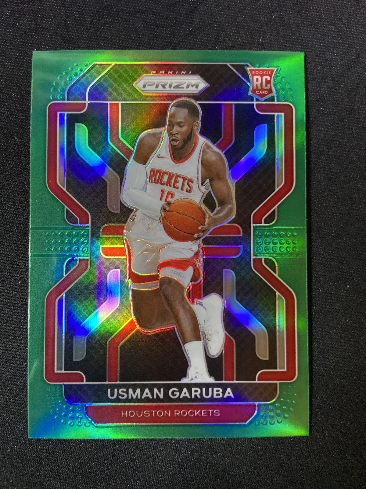 2021-22 Panini Prizm Usman Garuba Green Prizm Rookie #321 Rockets (RC)