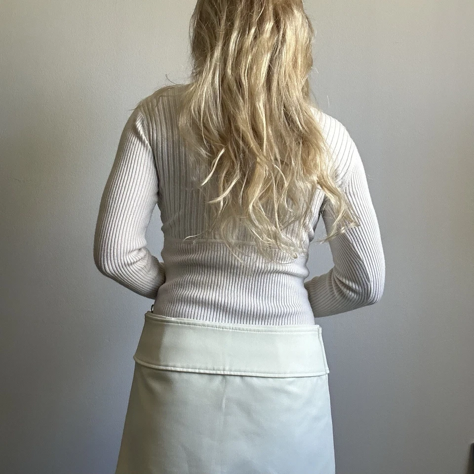 Винтажный Guess крест спереди длинные рукава ребро вязаный надежном свитер с кнопками - Изображение 2 из 4