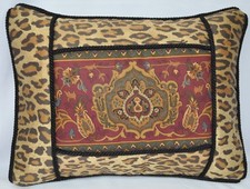 Pillow made w Ralph Lauren Equestrian Paisley  Venetian Leopard Fabric 16x13