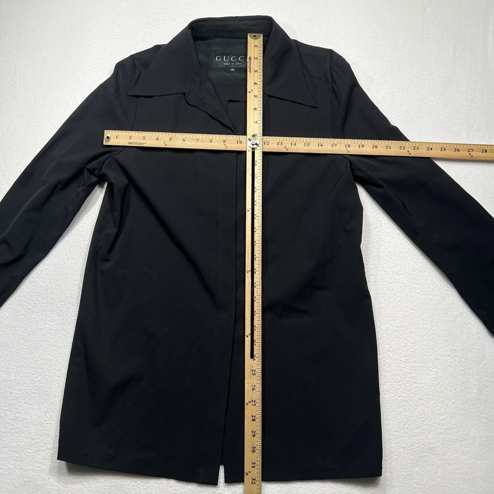 Giacca cappotto lungo nero Gucci vintage taglia 46 S S 1997 archivio raro Rick Owens