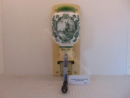 FOLKLORE DUTCH GREEN DELFT PEDE WALL COFFEE GRINDER