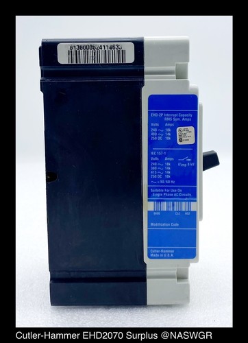 Westinghouse EHD2070 Molded Case Circuit Breaker ~ 70 Amp - Surplus/1Yr Warranty - Picture 3 of 7