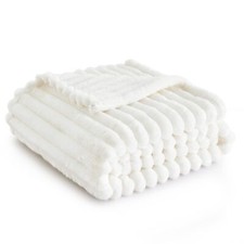 White Throw Blanket for Couch - GentleSoft Cozy Blanket for Women Cute Fleece...