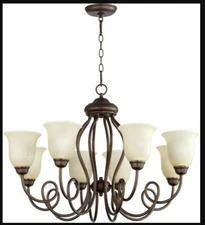 Quorum International Maris 8 Light Chandelier in Oiled Bronze 6027-8-86