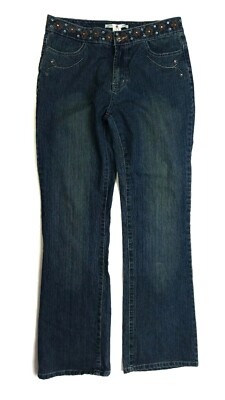 Adolfo Embroidery Women's Jeans Size 8 Blue