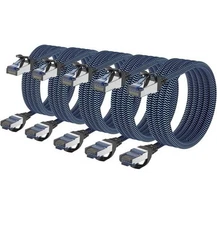 Cat8 Ethernet Cable 12 Ft 5 Pack High Speed 40Gbps 2000MHz Braided Blue