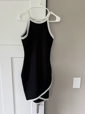 Boohoo Women's Bodycon Wrap Black And White Dress NWT Size 6