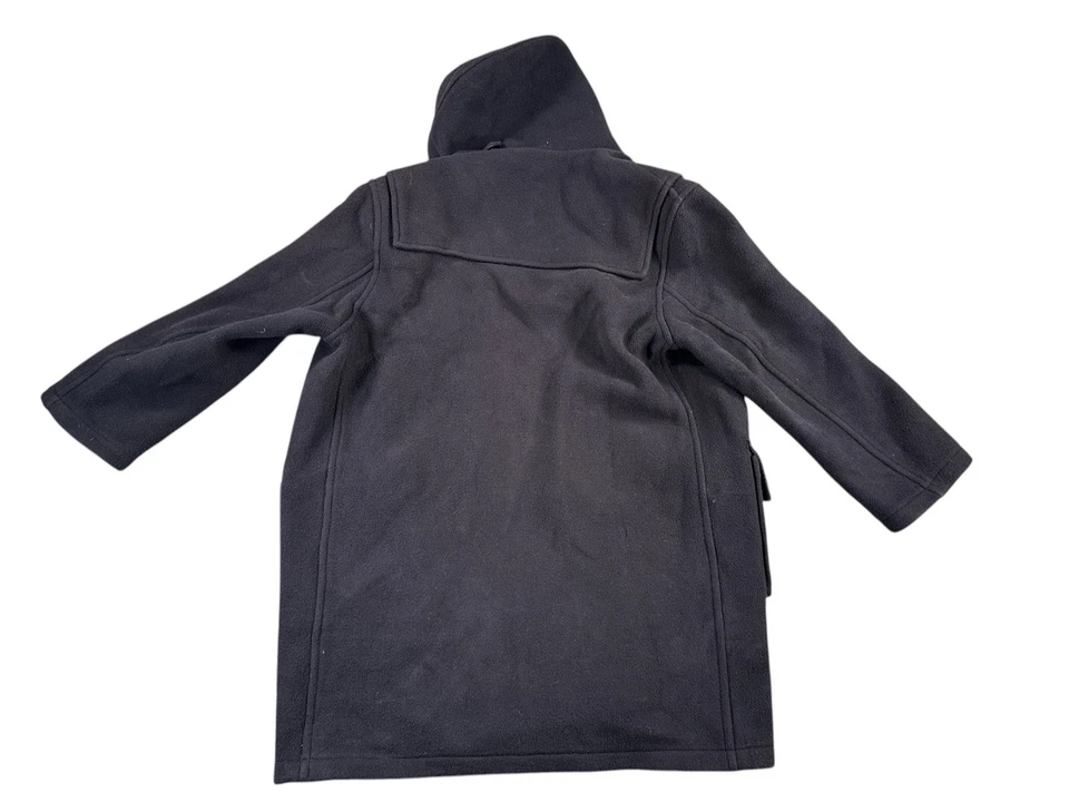 Abrigo Burberry Para Hombre Mediano Negro Lana Lona Guisante Chaqueta con Capucha Inglaterra Línea a Cuadros Foto 3 de 4