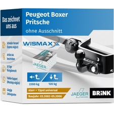 ANHÄNGERKUPPLUNG für Peugeot Boxer 02-06 starr BRINK +13pol E-Satz ABE