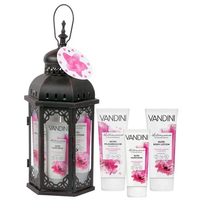 GESCHENK-SETS Vandini 4teiliges Geschenkset Laterne Metall schwarz Pflege Produkte Neu