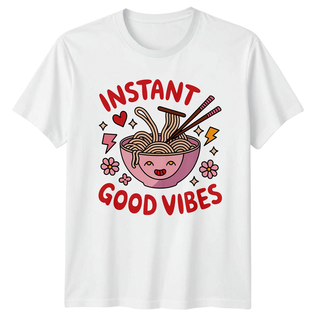 Instant Good Vibes T-Shirt Ramen Nudeln Essen Geburtstag Geschenk für Sie und Ihn