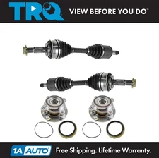 TRQ Front CV Axle Shaft Assembly Wheel Hub Bearing Set 4pc for Sequoia Tundra