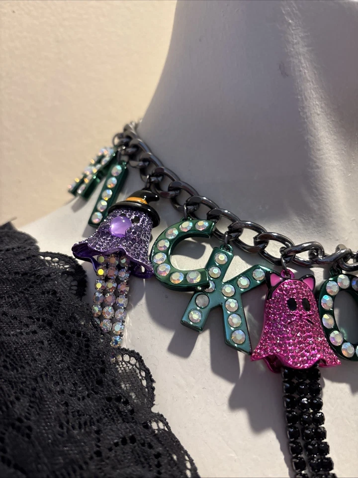NWT BETSEY JOHNSON HALLOWEEN TRICK OR TRICK STATEMENT NECKLACE $248 - Image 4 of 4