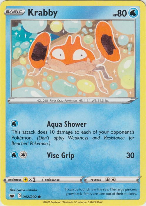 Krabby - 042/202 - Common (Near Mint) Sword & Shield Base Set - Water Pokémon