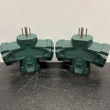 NEW!! Commercial Electric Heavy Duty Triple Tap 3-Way Outlet Power Hub - 2 Pack!