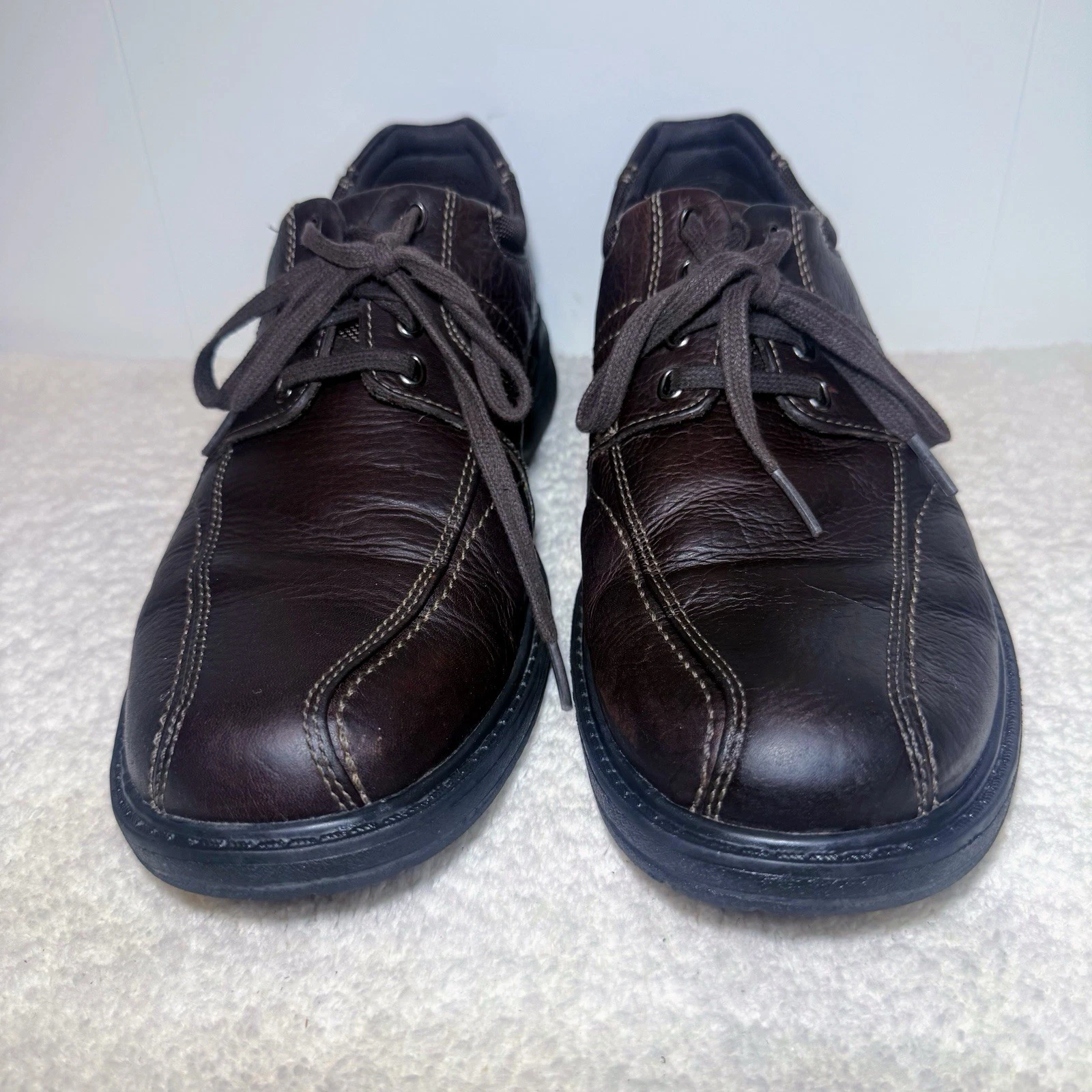 Clarks scarpe eleganti casual da uomo scarpe Oxford in pelle marrone misura 11 larghe