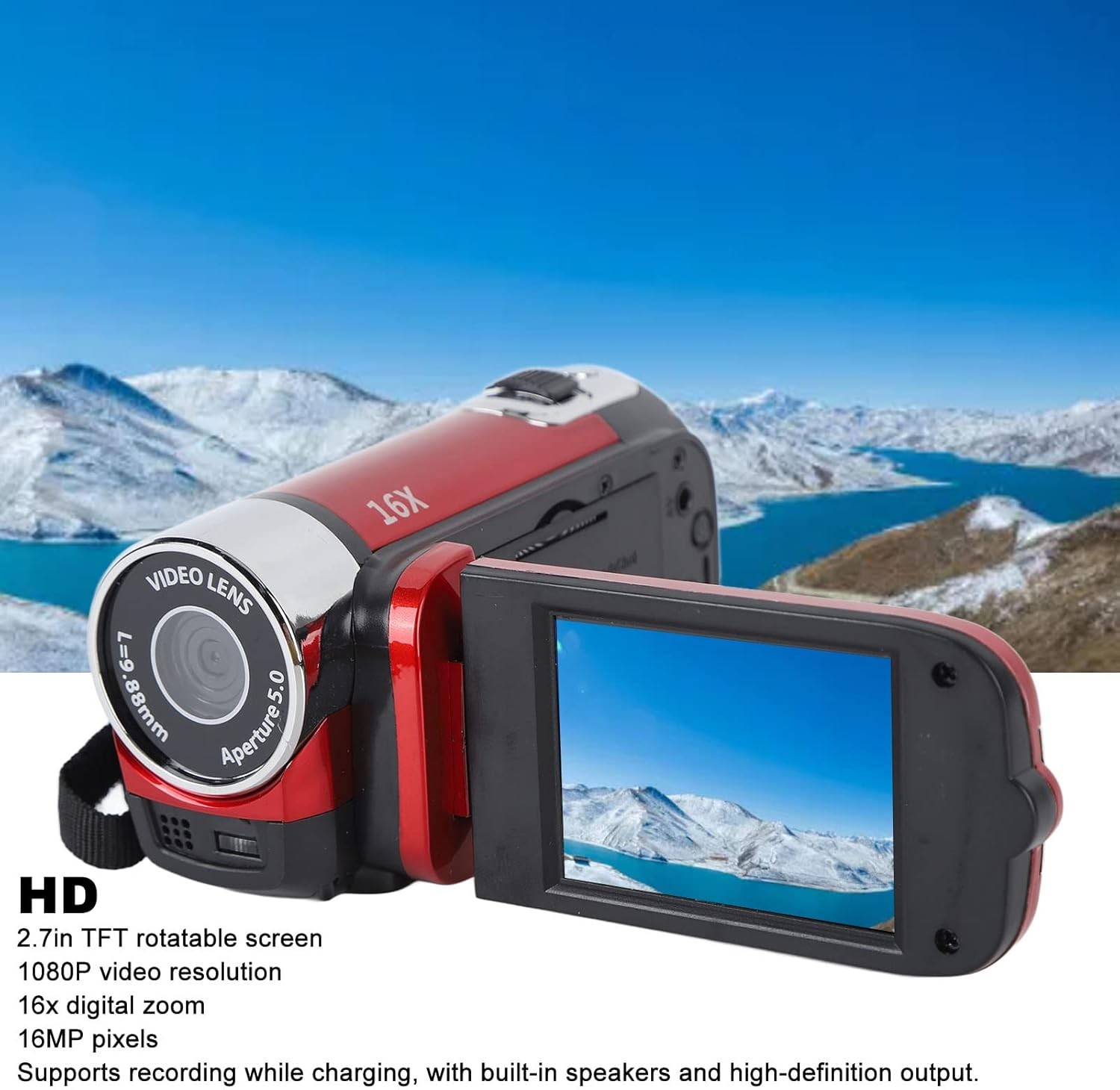 1080P HD Camcorder Digital Video Camera TFT LCD 24MP 16X Zoom DV AV Night Vision
