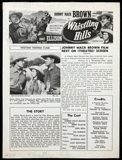 WHISTLING HILLS Original Movie Pressbook Johnny Mack Brown Cowboy Western