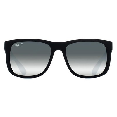 Ray-Ban RB4165 Justin 622/Y4 Gummi schwarz Silber polarisierte Sonnenbrille