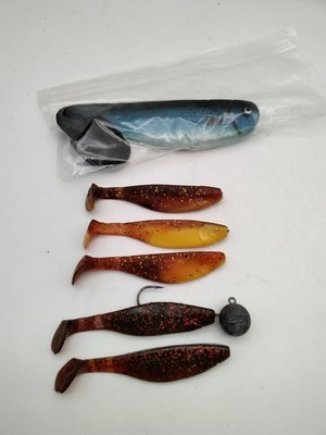 6x Gummifisch Set Deep Sea Shad Jigkopf Hecht Zander Norwegen Kunstköder