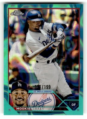2023 Topps Chrome #150 Mookie Betts Aqua Refractors #/199