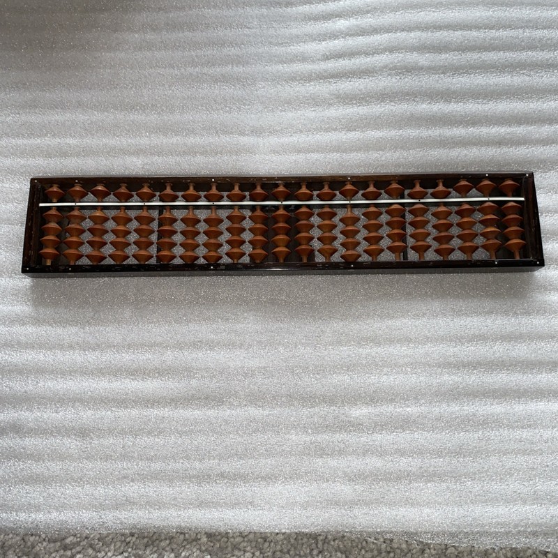 Japanese Vintage Abacus Soroban Calculator 5 Beads 21 Column