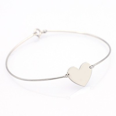Damen Armband starr mit Herz aus 18 Karat Gold personalisierbar Made in Italy