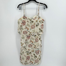 Madewell Overlay Cami Botanical Print Silk Lined Mini Dress Size 4