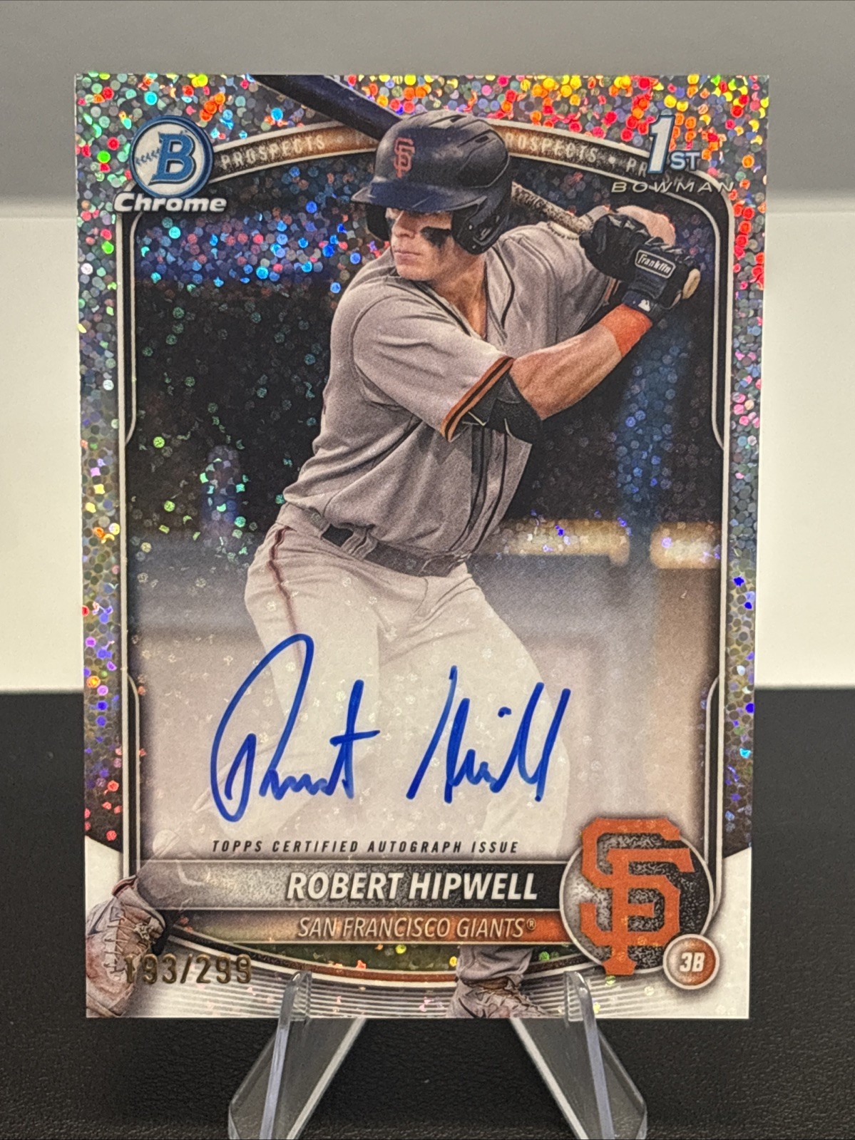 2025 Bowman Chrome 1st Robert Hipwell Speckle Refractor Auto 193 /299
