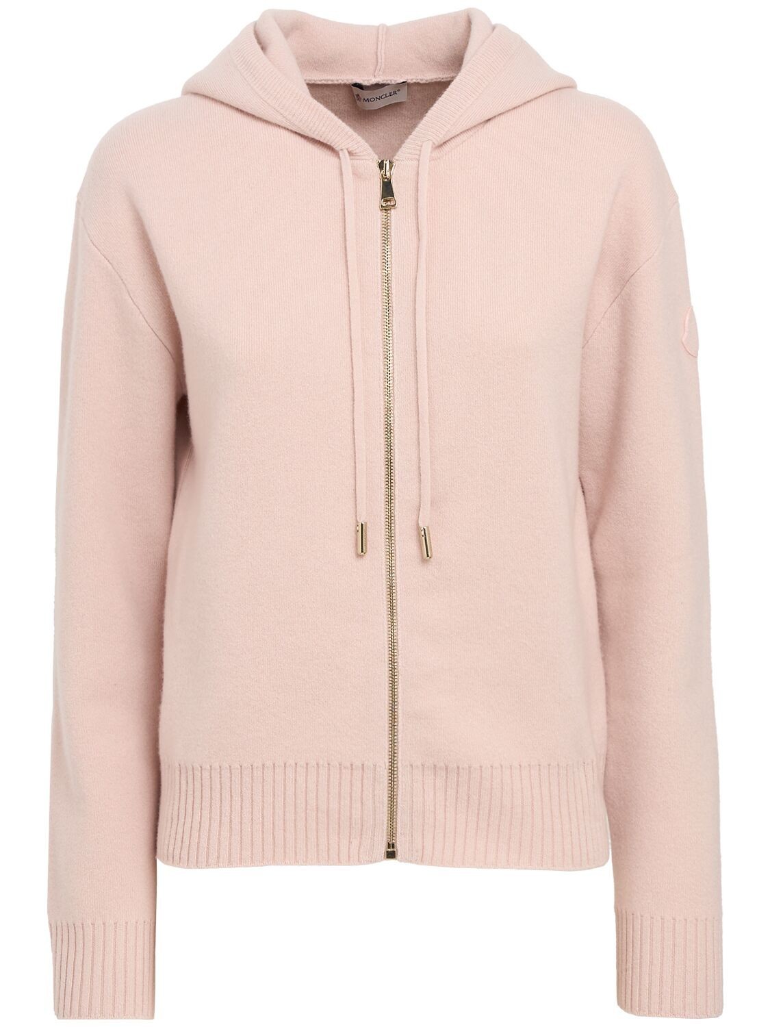 MONCLER Women's Pink Wool/Cashmere Hoodie New