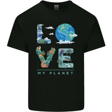 Camiseta de algodón ligero Love My Planet Climate Change Environment para hombre