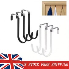 4 Pack Over The Door Hook Single Hooks Hanger Storage for Hanging Towel Coat UK