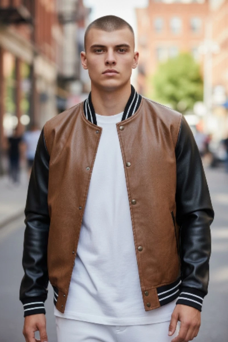 Denim Coats, Jackets & Vests Faux Leather Outer Shell for Men for