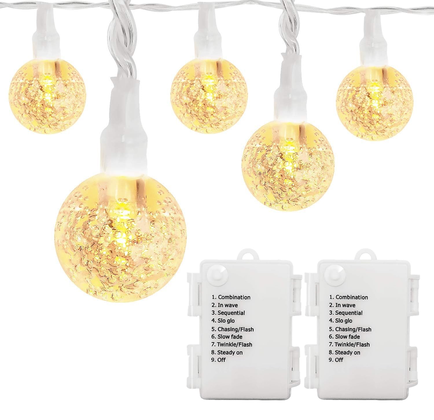 33ft Waterproof Outdoor LED String Lights Battery Powered