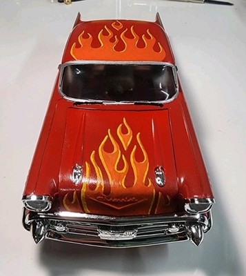 AMT Red 1957 Chevy Bel Air Hardtop Custom 1/25 Slot Car NEEDS