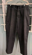 Men Dockers Size 34x32 Premium D4 Relaxed Fit Pants Flat Front Navy Blue Office